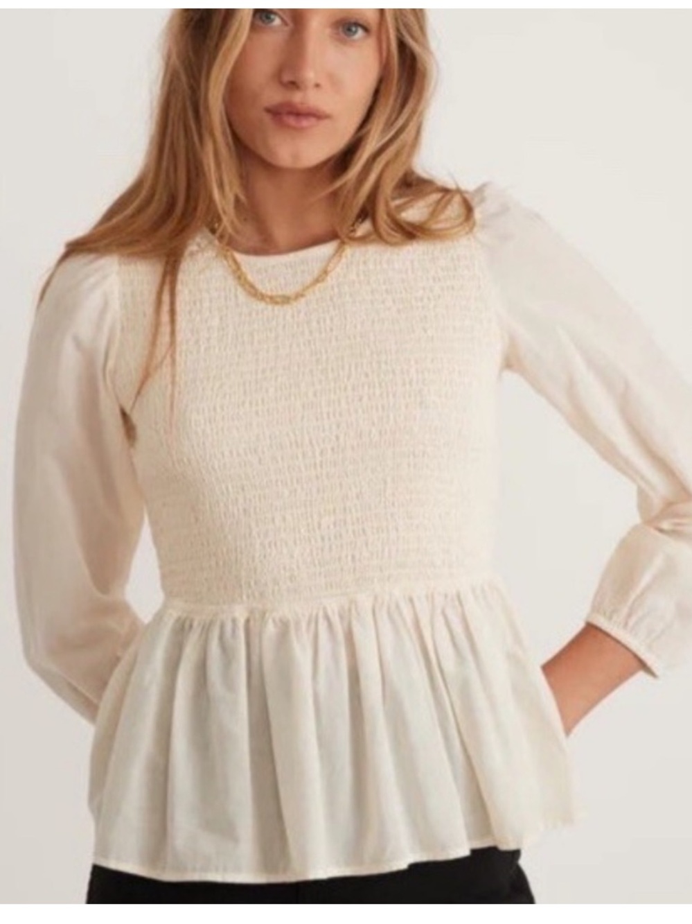 NWT Marine Layer Gabrielle Smock Top Large